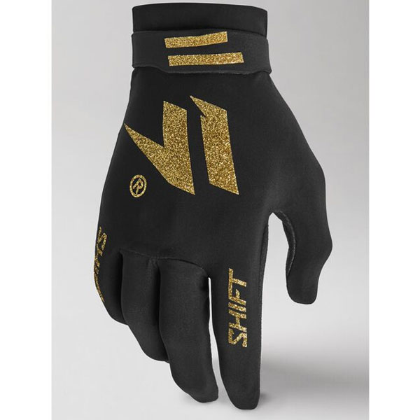 New Black x Gold Louis Gloves with Strap - MX, MTB